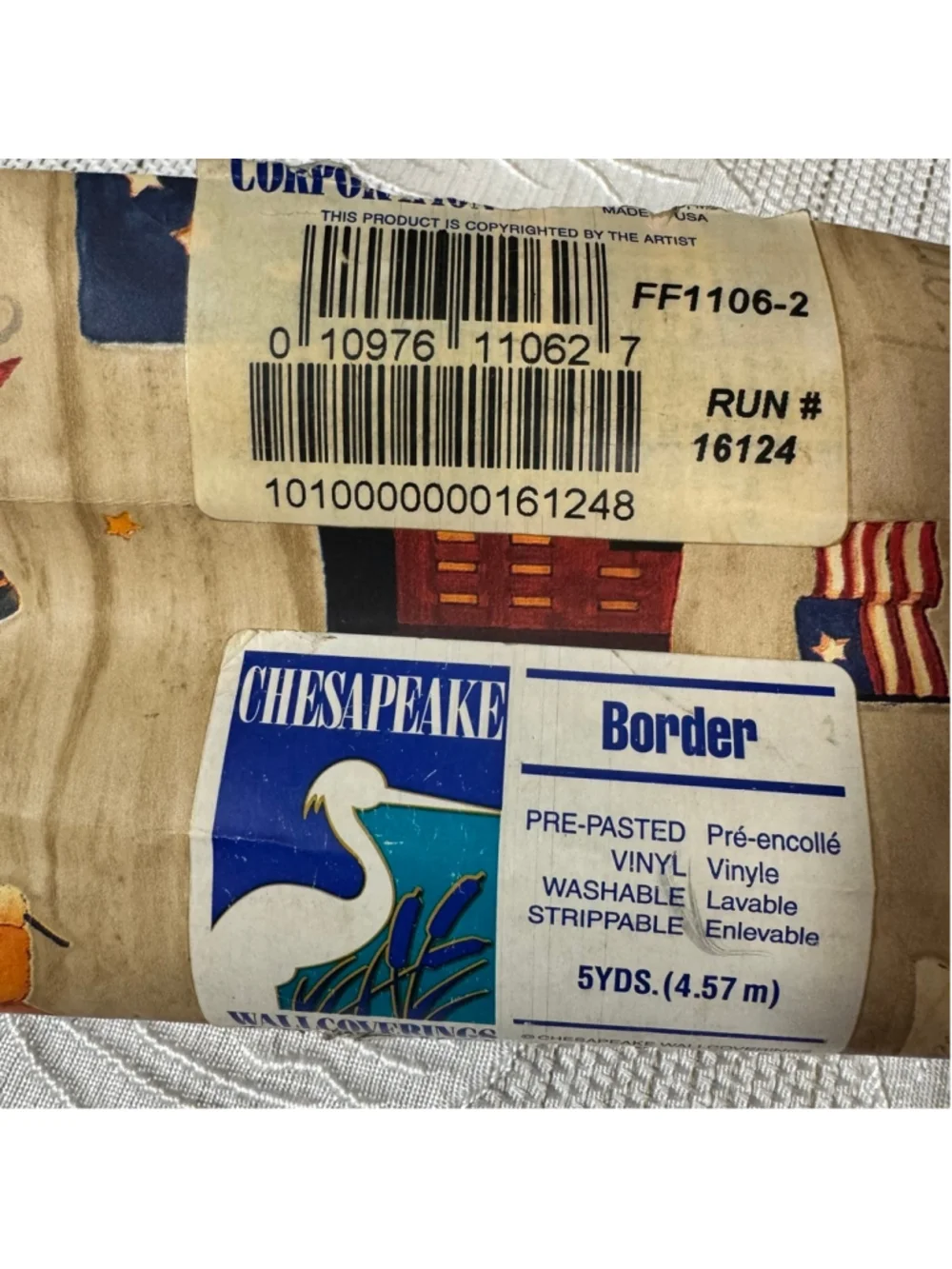 1 Vintage Americana Chesapeake Patriotic Wallpaper Border Angels Flags FF1106-2